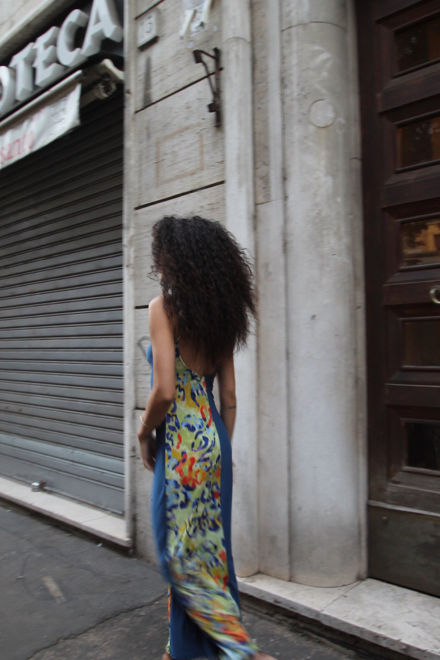 Gemini dress Blu/Multicolour print