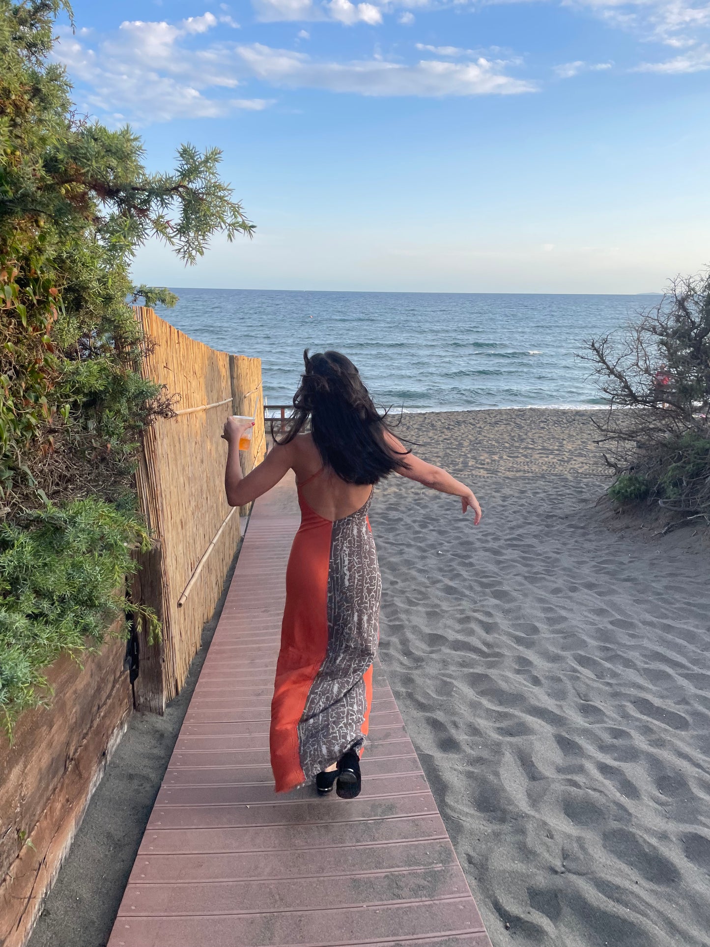 Gemini dress in Orange/Print